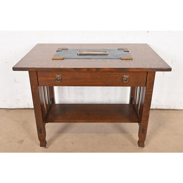 Tiffany Studios New York Zodiac Pattern Bronze Doré Pen Tray For Sale - Image 11 of 12