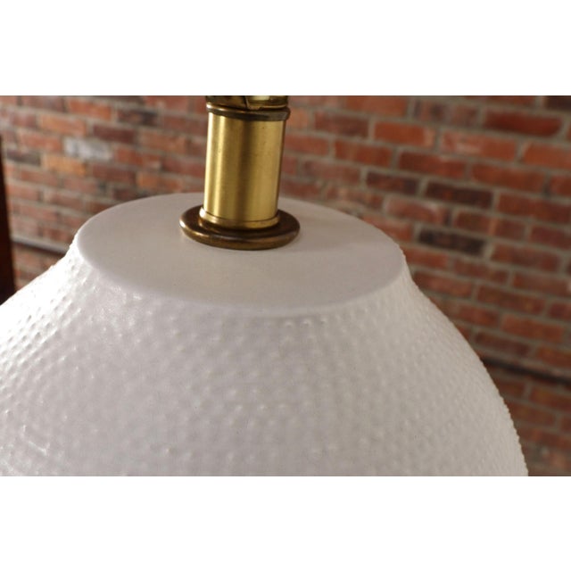 Vintage White Stippled Ceramic Orb Table Lamp by Lee Rosen for Design Technics For Sale - Image 15 of 16