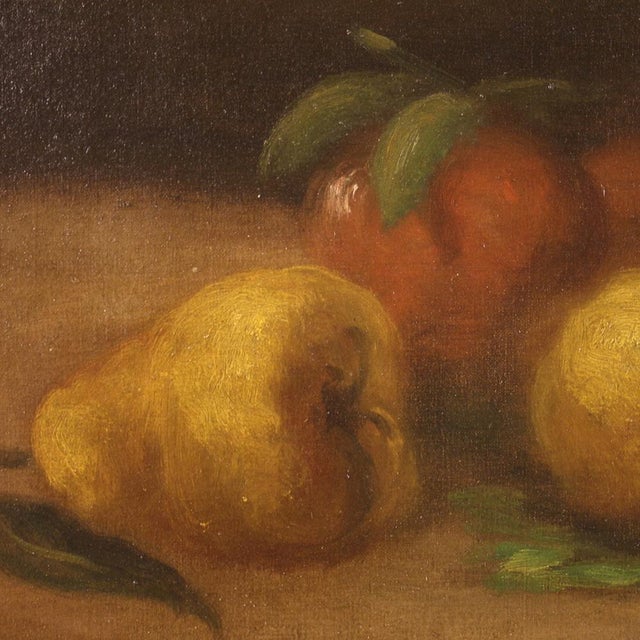 Italian Artist, Still Life with Fruit, 1950, Oil on Canvas For Sale - Image 10 of 16