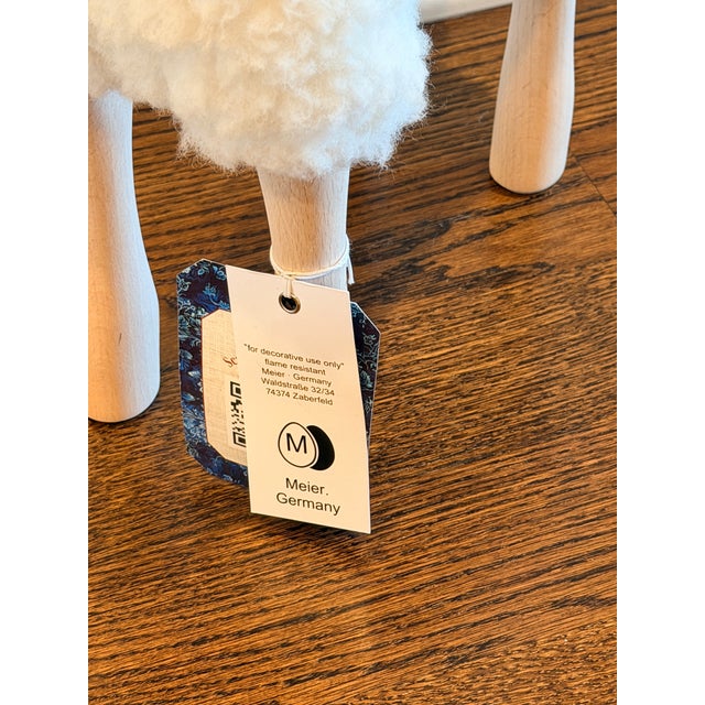 Wood Meier Germany Lalanne-Style Sheep Sculpture in Wood and Wool For Sale - Image 7 of 9
