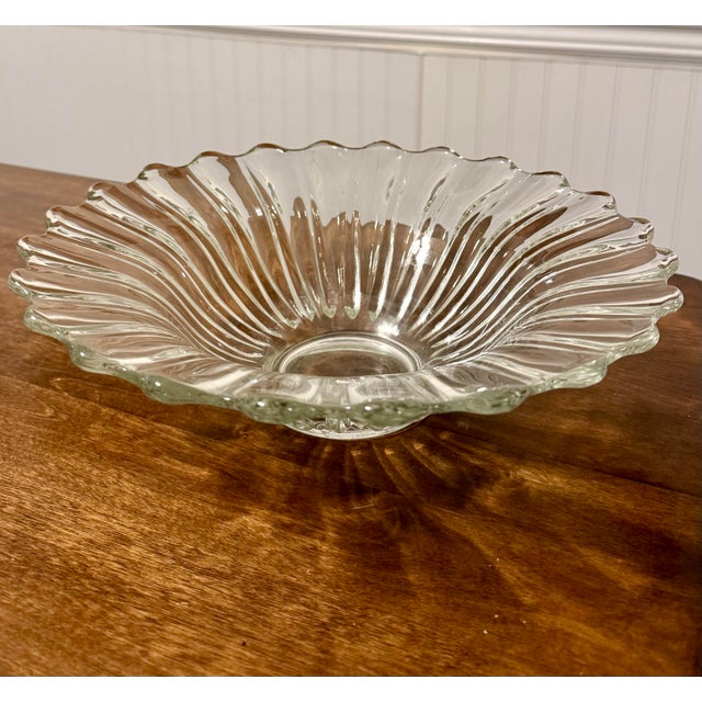 Glass Mid 20th Century Heisey Crystolite Flared Serving Bowl For Sale - Image 7 of 12