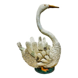 Early 20th Century Whimsical Folk Art Swan Sculpture For Sale