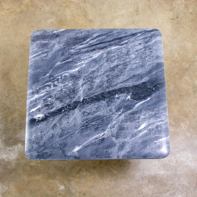Late 20th Century Scandinavian Post Modern End or Side Table Marble Square Top by Bendixen Designs Made in Denmark For Sale - Image 6 of 18