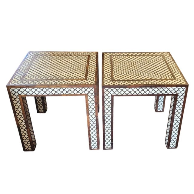 Pair of Moroccan Fine Inlaid End Tables For Sale - Image 9 of 9