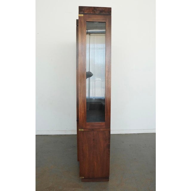 Mid-Century Modern Vintage Hickory Manufacturing Company Burl Wood Cabinet For Sale - Image 3 of 18