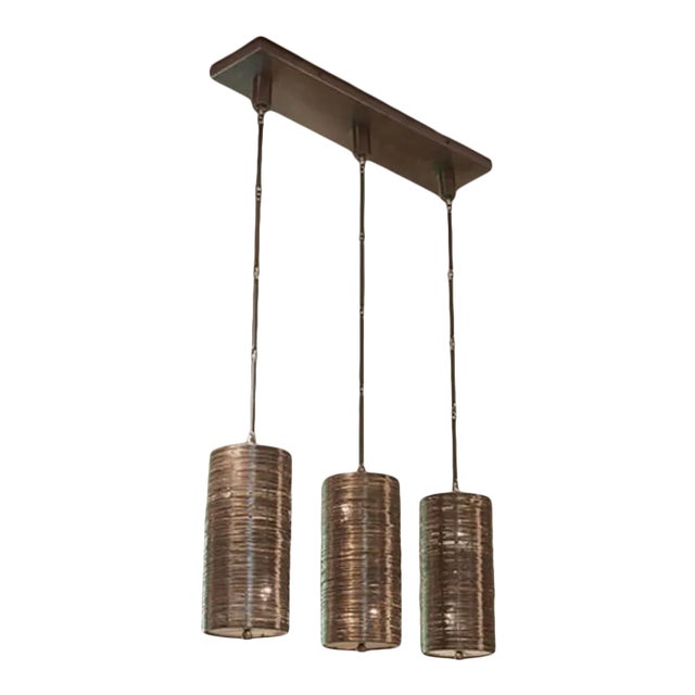 Global View Industrial Modern Bronze Finished Coil Three Pendant Light For Sale