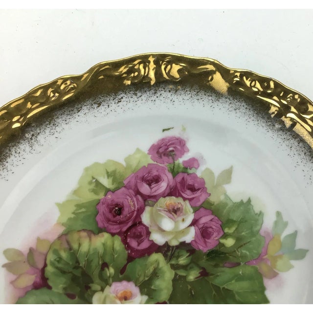 Antique Roses Desert Plate Gold Rimmed For Sale In Portland, ME - Image 6 of 10