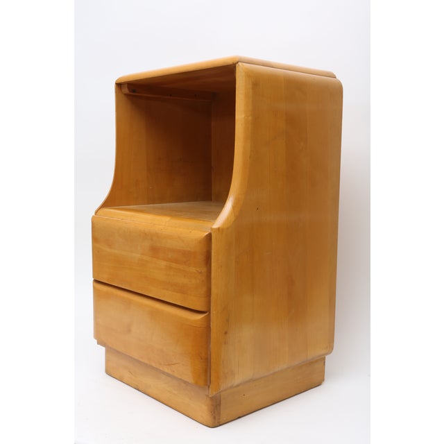 Mid Century Modern Blonde Maple Stardust 515 Nightstand by Russel