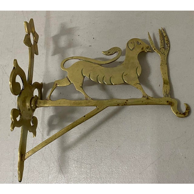 Late 19th to Early 20th C. Brass Judaica Wall Brackets Dimensions 4.5" wide x 10" deep (away from wall) x 10" high Very...