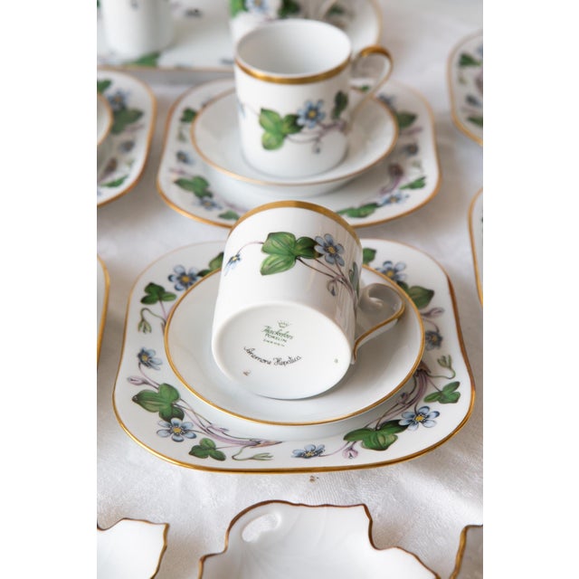 Swedish Anemone Hepatica Porcelain Coffee and Dessert Set for 12 from Hackefors, 1970s, Set of 49 For Sale - Image 6 of 12