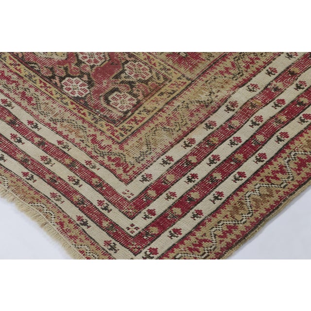 Late 18th Century Antique Ghiordes Rug, Gold & Red With Intricate Medallion Pattern - Rug & Kilim For Sale - Image 5 of 7