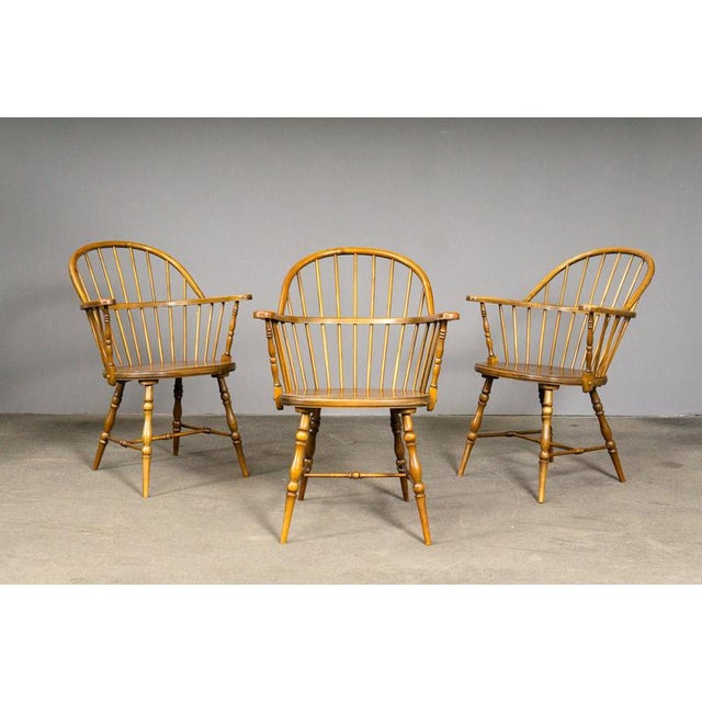 Windsor Armchairs in Oak, Set of 3 For Sale - Image 3 of 18