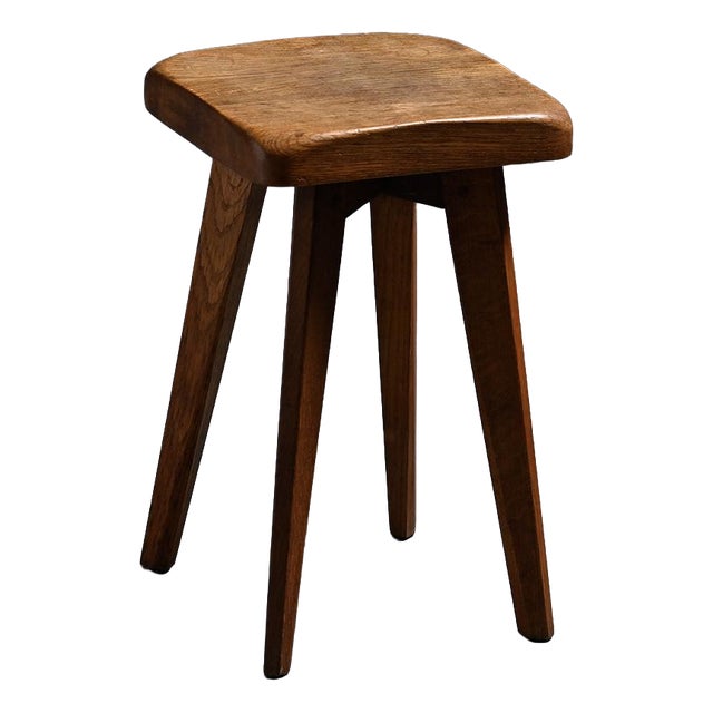 French Oak Stool, 1950s For Sale