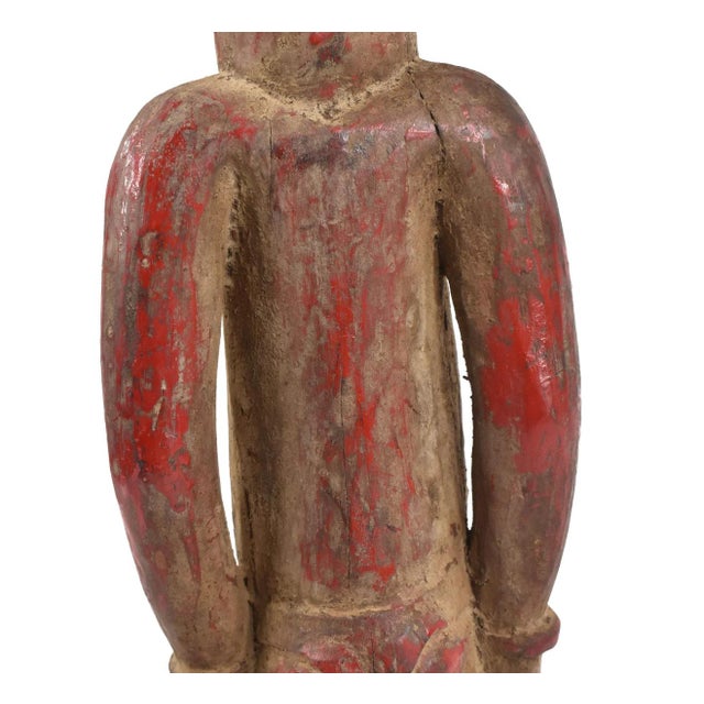 Wood Early 20th Century Senufo Red Painted Figure Côte d'Ivoire For Sale - Image 7 of 7