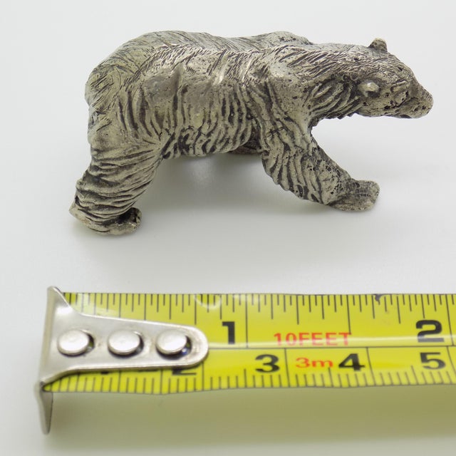 Vintage Italian Handmade Genuine Silver Large Polar Bear Figurine Rare Sculpture For Sale - Image 10 of 10