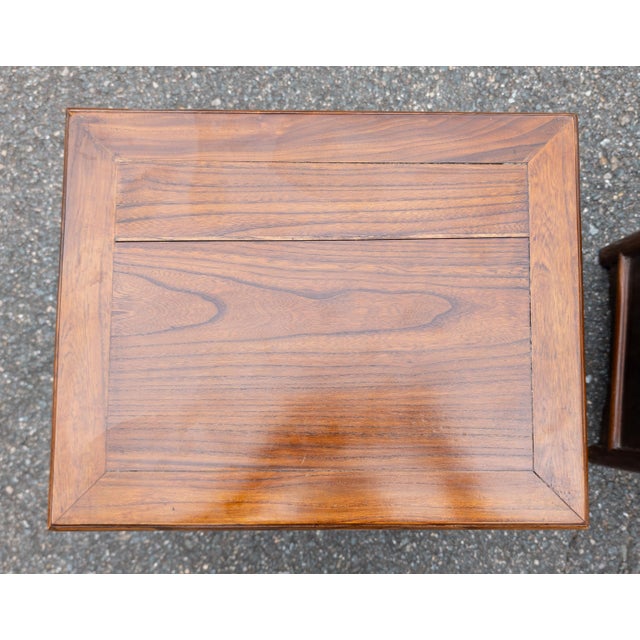 Early 20th Century Pair of Chinese Elm Cabinets for End Tables or Nightstands For Sale - Image 9 of 14