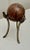 Classical Greek Marble Orb Sphere on Brass Ram’s Head Stand For Sale - Image 10 of 12