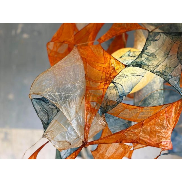 Multi Léa Pendant Lamp in Bio Material with Natural Dyes by Thibault Philip For Sale - Image 4 of 7