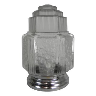 Art Deco Glass Skyscraper Ceiling Lamp by Francis Hubert for Muller Freres, 1930s For Sale