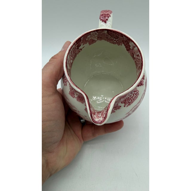 Ceramic A Vintage Red Transferware Enoch Woods Creamer, "English Scenery", Circa 1950's For Sale - Image 7 of 12