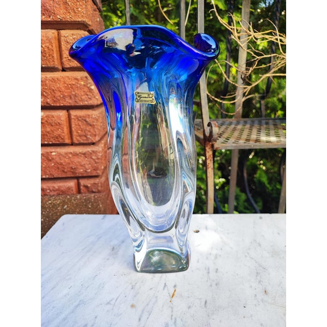 Bohemian Cobalt Vase from Egermann, 1950s For Sale - Image 9 of 9