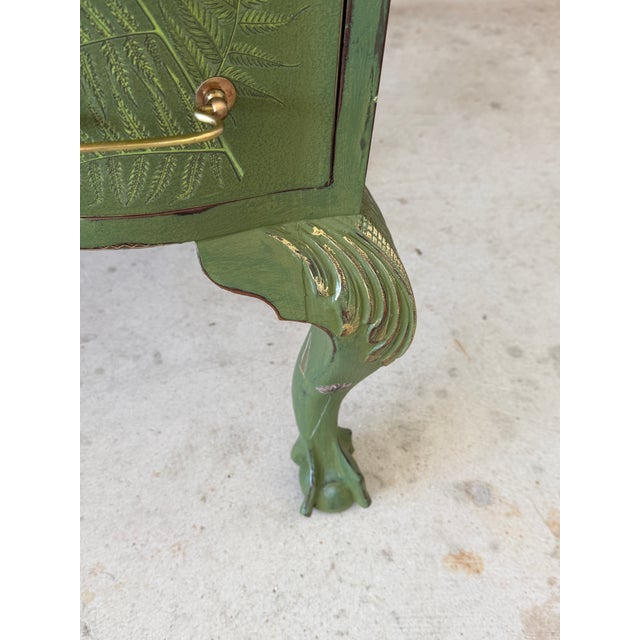 Wood Antique Solid Wood Vanity or Console – Custom Hand-Painted Boho Tropical Décor For Sale - Image 7 of 12