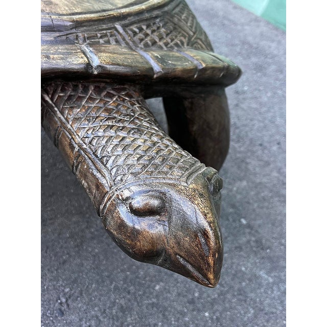 Mid 20th Century Vintage Burkina Faso Turtle Seat Bench For Sale - Image 5 of 7