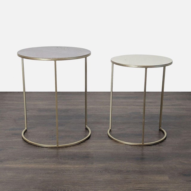 2010s West Elm Enamel Top Nesting Tables For Sale - Image 5 of 6