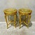 French Style Golden Side Table Set of 2 – Glass Top With Gold Leaf Details For Sale - Image 4 of 5