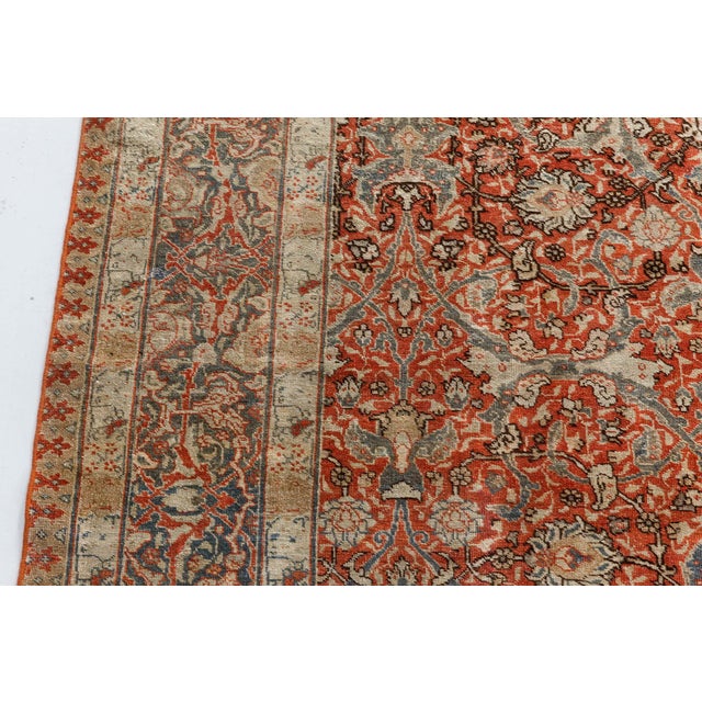 Early 20th Century Persian Tabriz Red Handmade Wool Rug For Sale In New York - Image 6 of 8