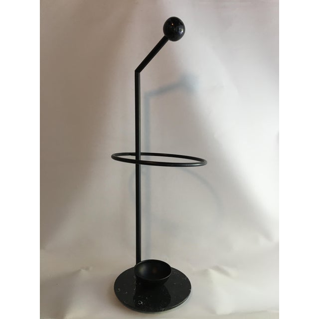 Postmodern 1980s Black Marble Umbrella Holder by Fly Line For Sale - Image 3 of 11