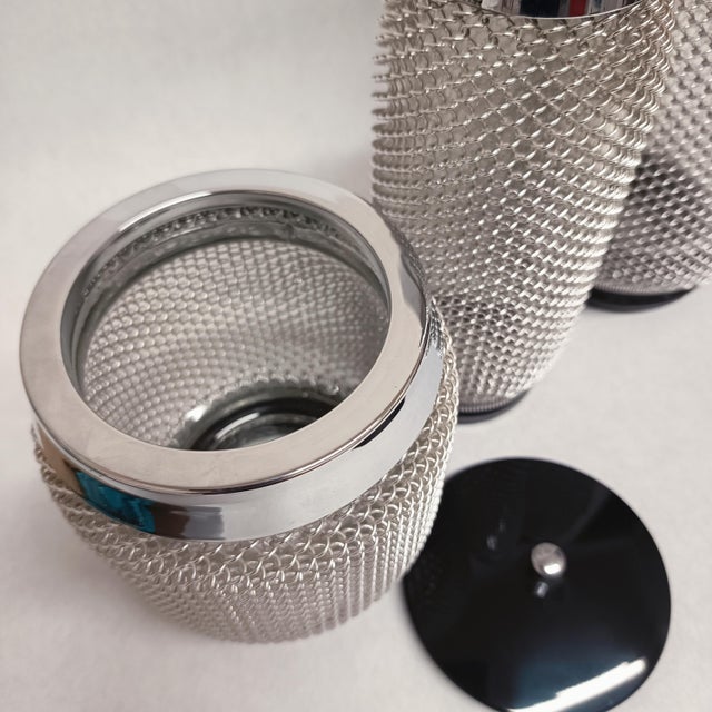 Chrome Caged Cocktail Bar Set from Merkuria, 1960s, Set of 3 For Sale - Image 10 of 15