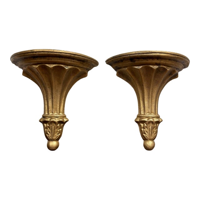 Vintage Hoda H050 Neoclassical Style Wall Shelves Corbels - Pair For Sale