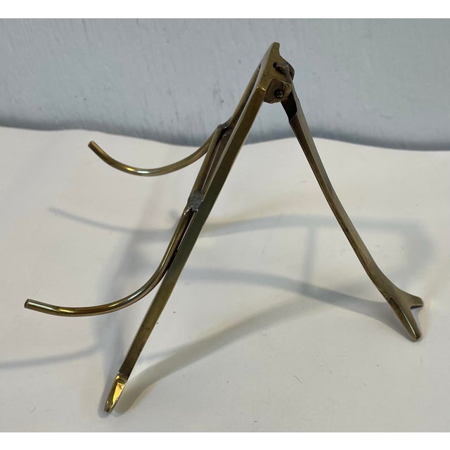 Vintage modernist design brass petite easel.