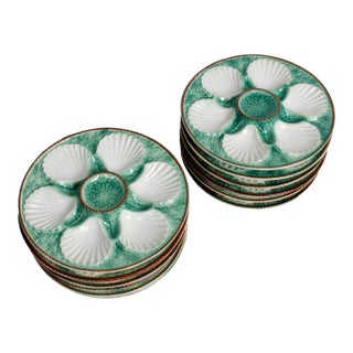 19th Century French St. Clement Basketweave and Rope Oyster Plates, Sold Per Item For Sale