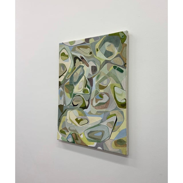 Abstract Contemporary Biomorphic Signed Abstract Painting on Canvas For Sale - Image 3 of 6