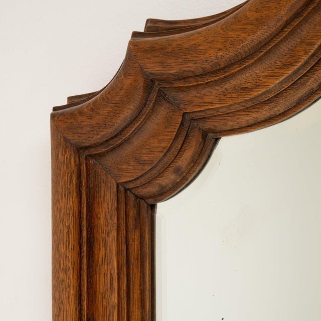 Wood 19th Century France Tan Wood Mirror For Sale - Image 7 of 9