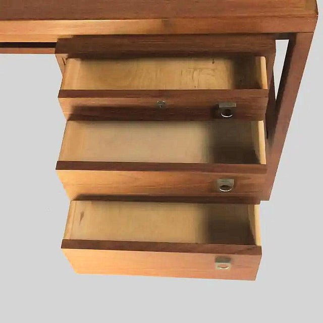 Brown Large Executive Desk in Teak attributed to Arne Vodder for Sibast, 1960s For Sale - Image 8 of 11