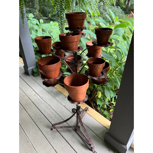 Vintage Wrought Iron Plant Stand For Sale In Greenville, SC - Image 6 of 12