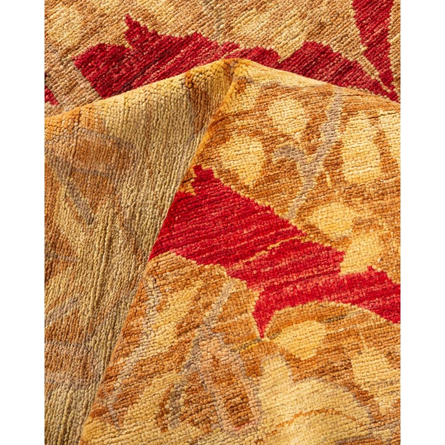 Textile Arts & Crafts, One-of-a-Kind Hand-Knotted Area Rug - Green, 8' 10" x 12' 1" For Sale - Image 7 of 8