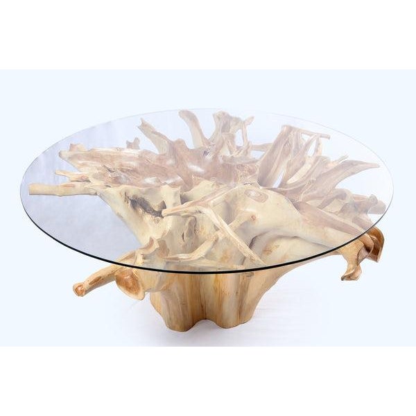Round Teak Root Dining Table 4 For Sale - Image 4 of 6
