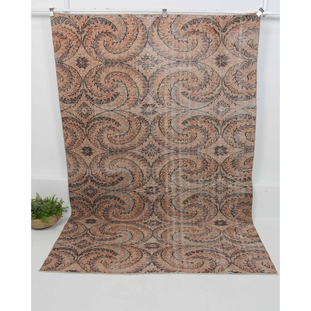 1970s Vintage Handmade Wool Cotton Brown Area Rug For Sale - Image 11 of 12