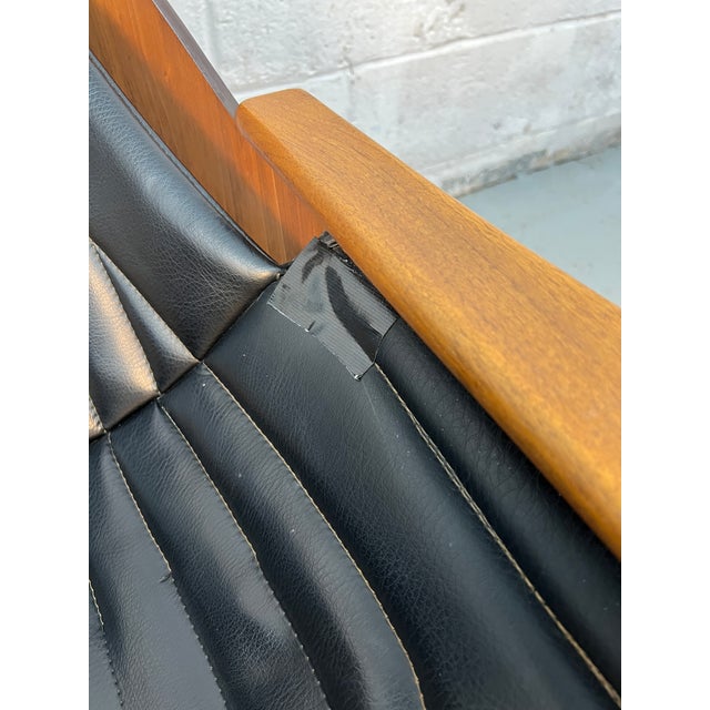 Mid-Century Walnut Bent-Wood Leather Rocker Attributed to Jerry Johnson For Sale - Image 14 of 14