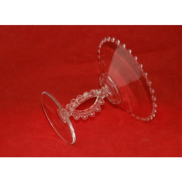 1930s Imperial Glass Candlewick Pattern Clear Crystal Tri Stem Compote Serving Dish For Sale In West Palm - Image 6 of 10