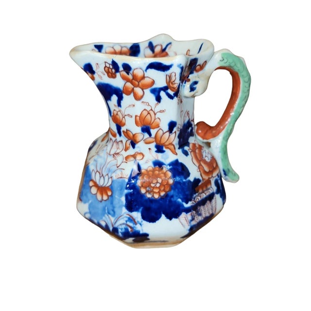 Ceramic Mason's Ironstone Hydra Jug in Japan Basket Pattern Circa 1828 For Sale - Image 7 of 7