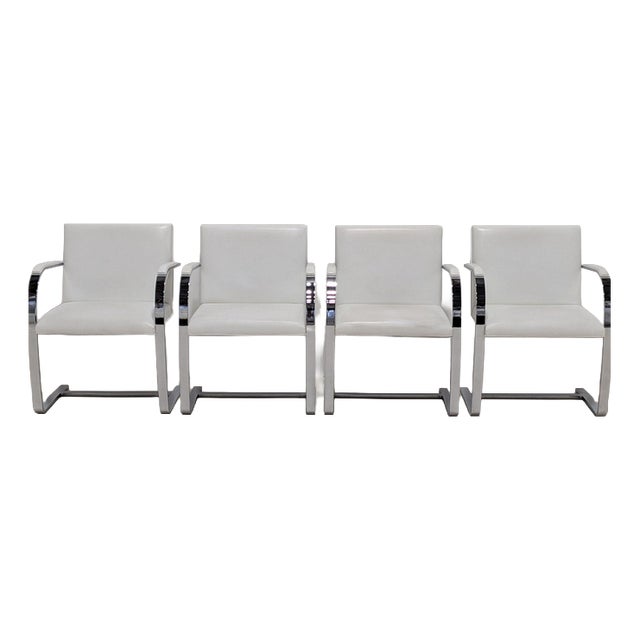 BRNO Flat Bar Armchairs by Ludwig Mies van der Rohe for Knoll, Set of 4 For Sale