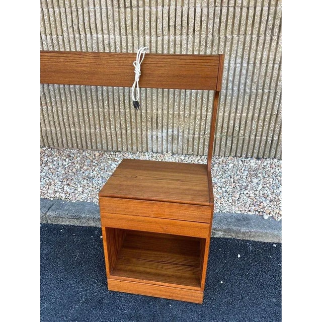 Brown Mid 20th Century Arne Wahle Iverson for Vinde Mobelfabrik Mid Century Teak King With Headboard Built Inside Tables. For Sale - Image 8 of 12