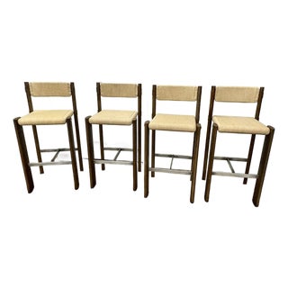 Marmol Radziner for Baker / McGuire Nichols Woven Bar Stool, Set of 4 For Sale
