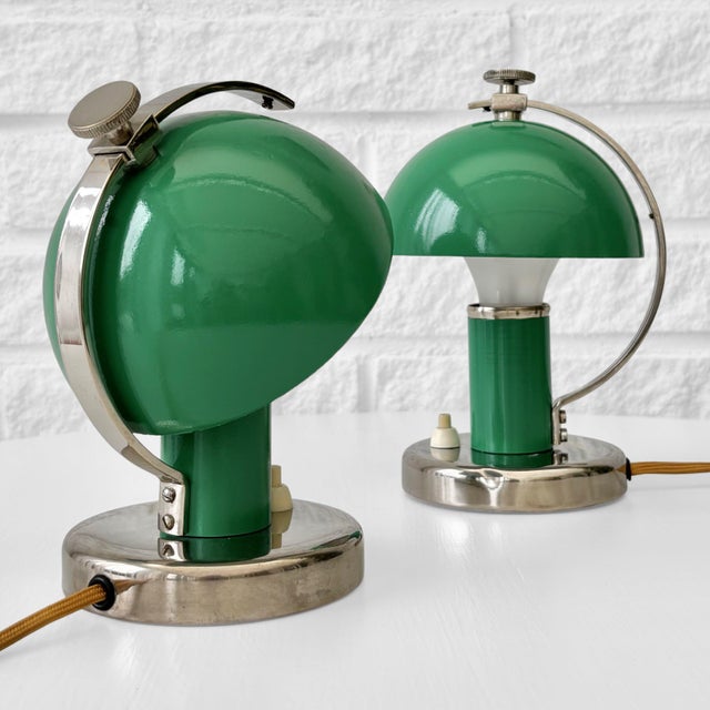 Silver Model 29379 Modernist Table Lamps by Erik Tidstrand for Nordiska Kompaniet, Sweden, 1930s, Set of 2 For Sale - Image 8 of 17