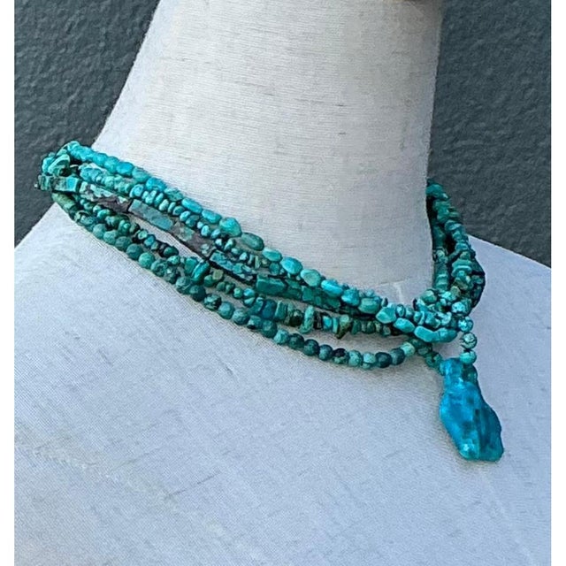 Vintage Turquoise Beaded Multi-Strand Necklace For Sale - Image 10 of 12